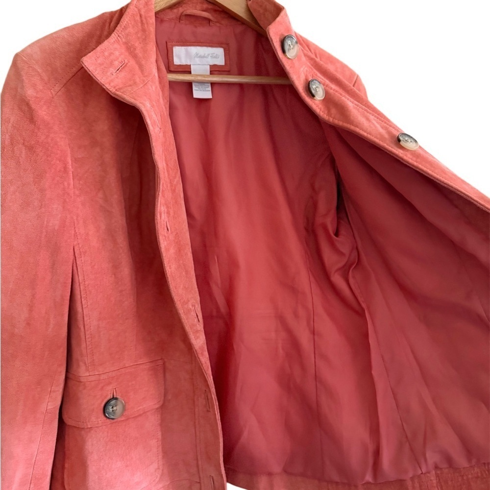 MARSHALL FIELDS Genuine Leather Suede Bikercore Cowgirl Casual Moto Jacket Sz 10 - Picture 10 of 11